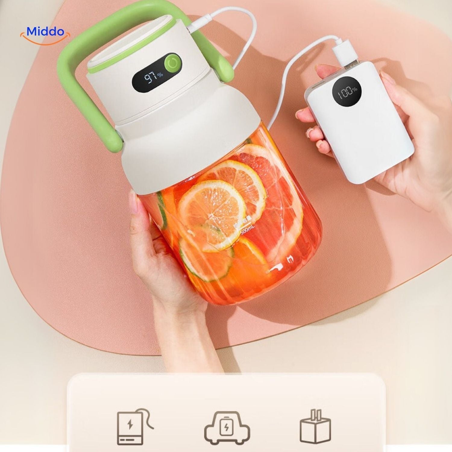 SaftGenie Kabelloser Mixer | Tragbare Saftpresse für frische, gesunde Säfte