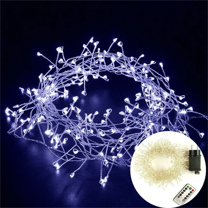 LED Weihnachtsbeleuchtung mit Silberdraht – Bis zu 1000 mehrfarbige LED-Lampen, IP44 für Innen & Außen