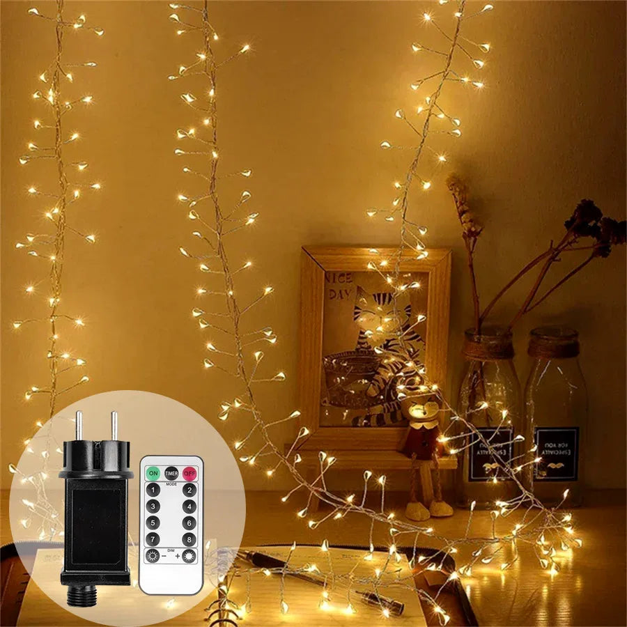 LED Weihnachtsbeleuchtung mit Silberdraht – Bis zu 1000 mehrfarbige LED-Lampen, IP44 für Innen & Außen