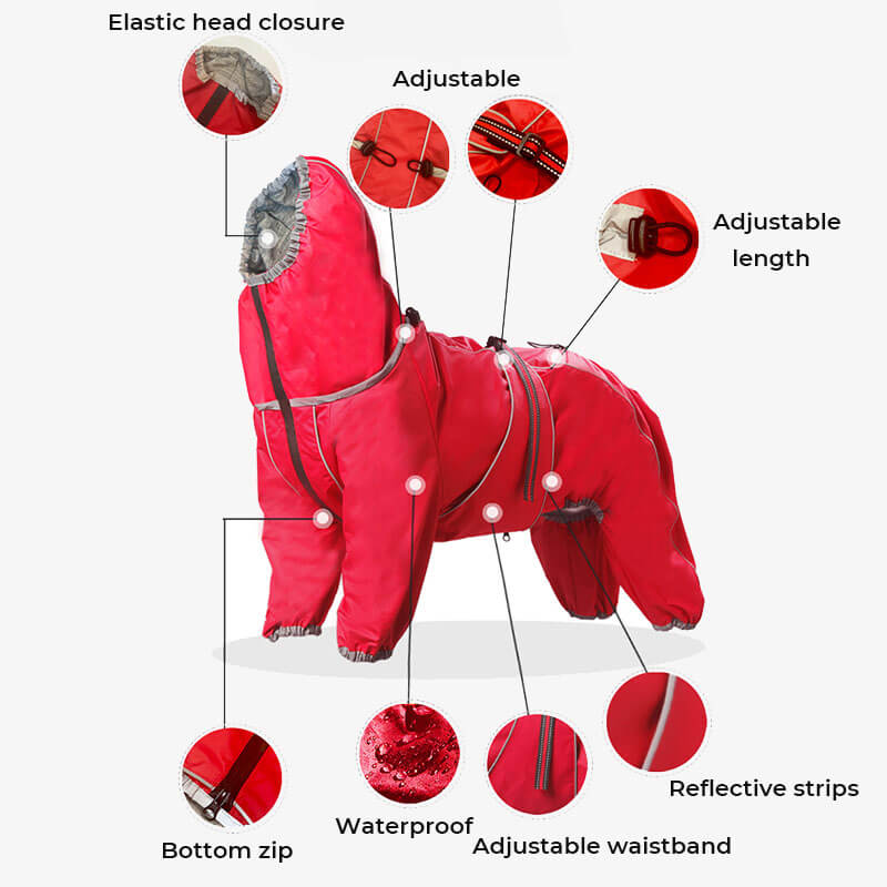 Wasserdichte Hunde-Regenjacke – Verstellbare Outdoor-Jacke für Hunde