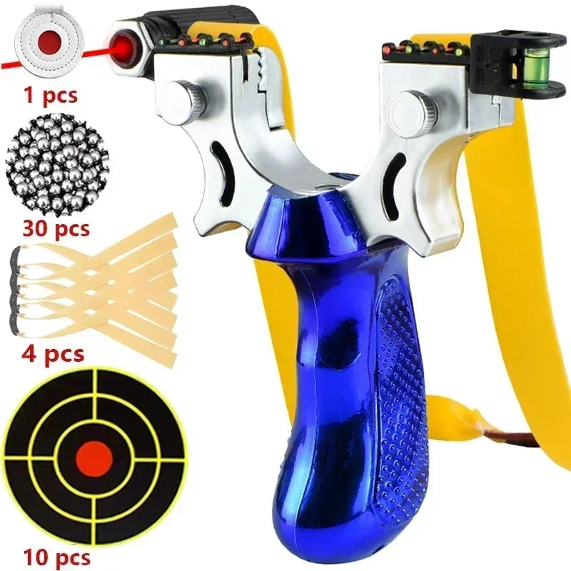 Präzisionsschleuder für das Zieltraining im Freien mit rutschfester Griff, LED-Leuchte und Wasserwaage – Leichtes und langlebiges Design