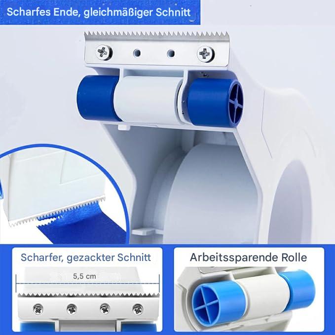 Farbenband-Applikator für saubere Farbkanten mit Schneider und Rollen