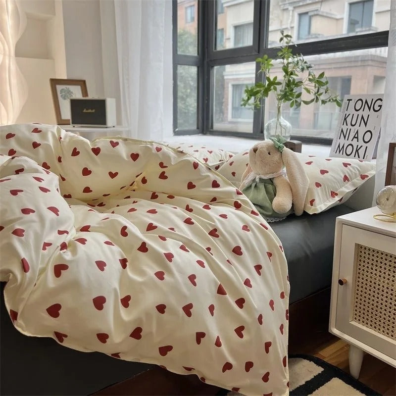 Love Heart Bettwäsche-Set - Elegantes Bettwäsche-Set für das Schlafzimmer