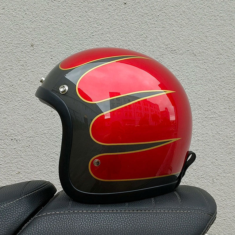 Retro-Motorradhelm mit Low-Profile und DOT- und ECE-Zertifizierung für sicheres Fahren