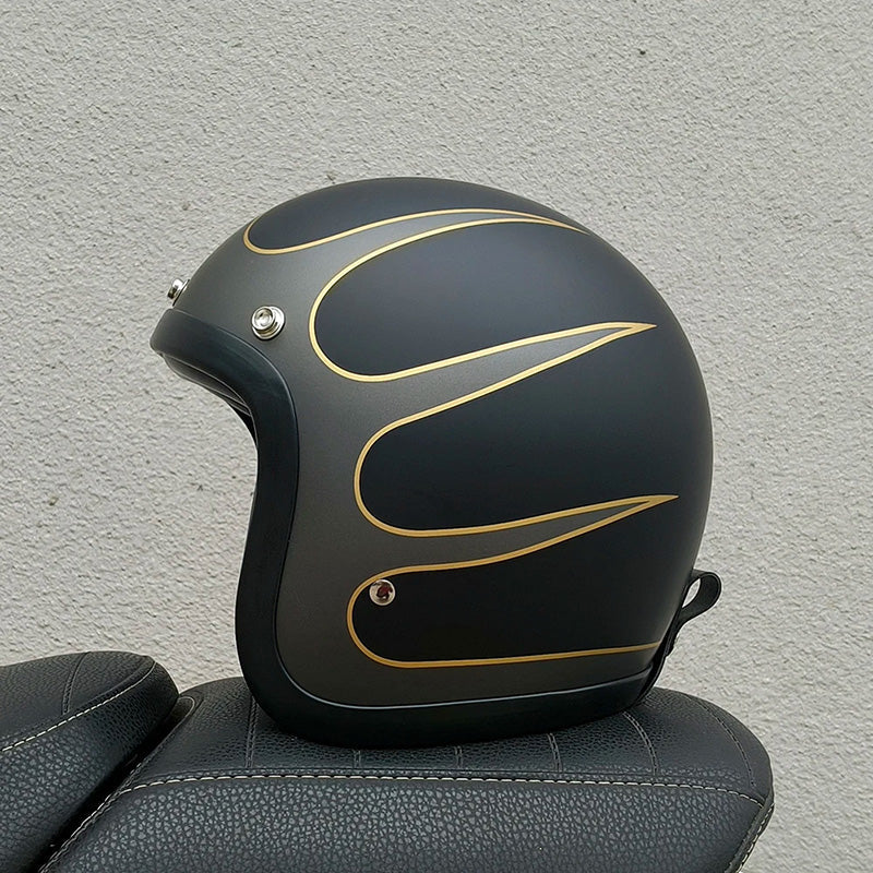 Retro-Motorradhelm mit Low-Profile und DOT- und ECE-Zertifizierung für sicheres Fahren