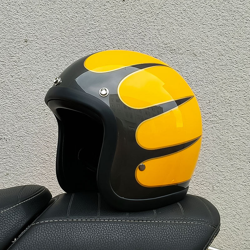 Retro-Motorradhelm mit Low-Profile und DOT- und ECE-Zertifizierung für sicheres Fahren