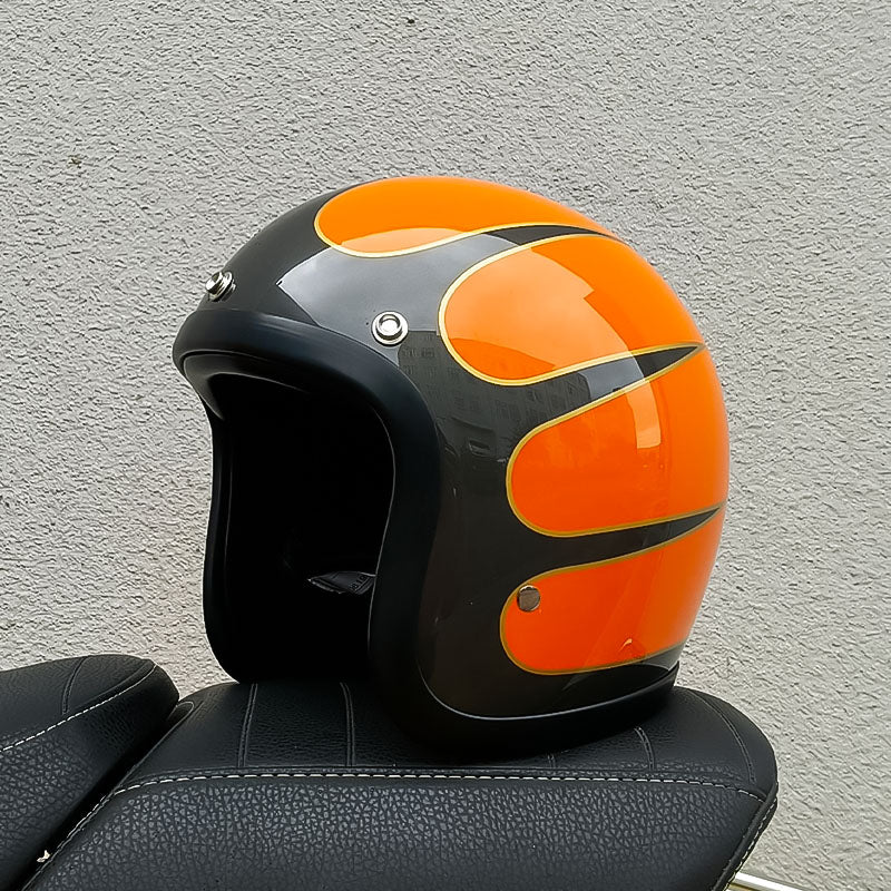 Retro-Motorradhelm mit Low-Profile und DOT- und ECE-Zertifizierung für sicheres Fahren