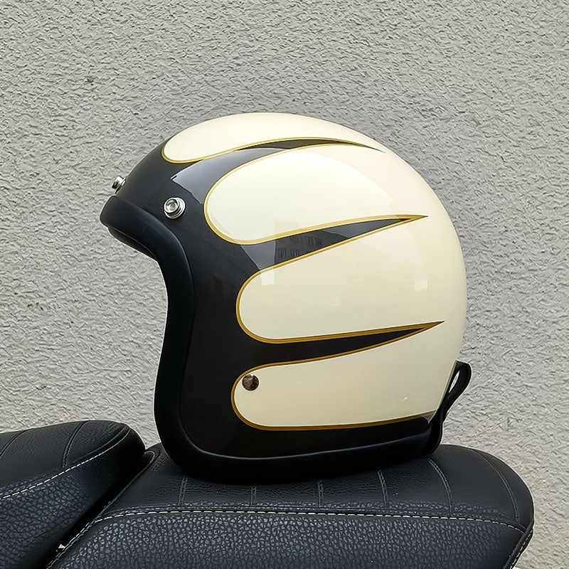 Retro-Motorradhelm mit Low-Profile und DOT- und ECE-Zertifizierung für sicheres Fahren