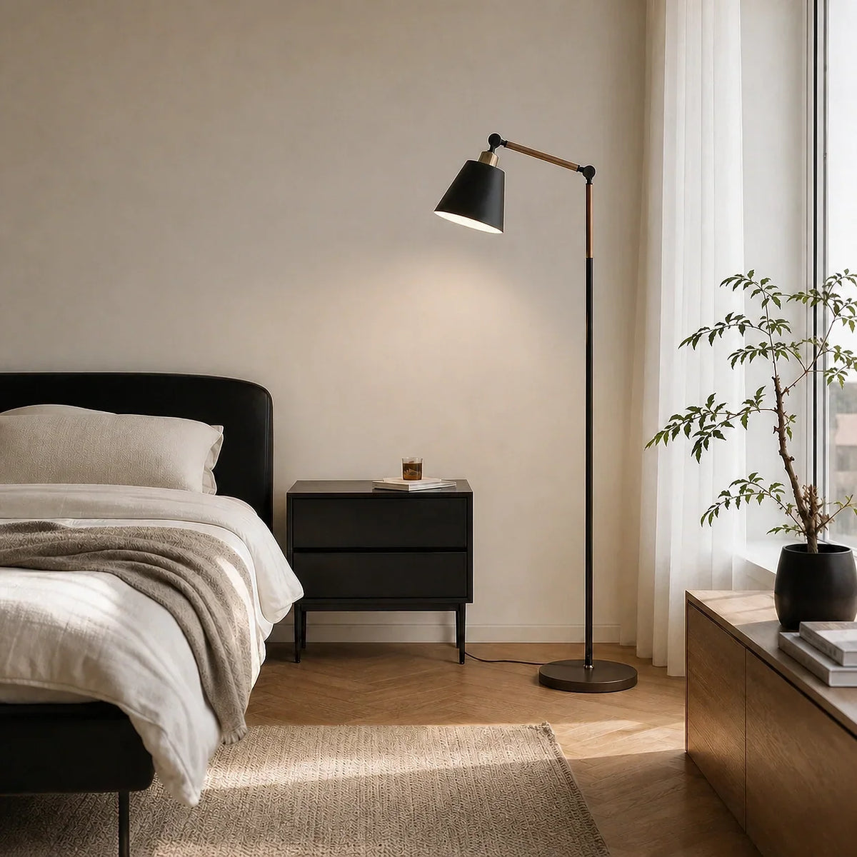Nordic Stehlampe – Minimalistisches Design mit Verstellbarem Lampenkopf