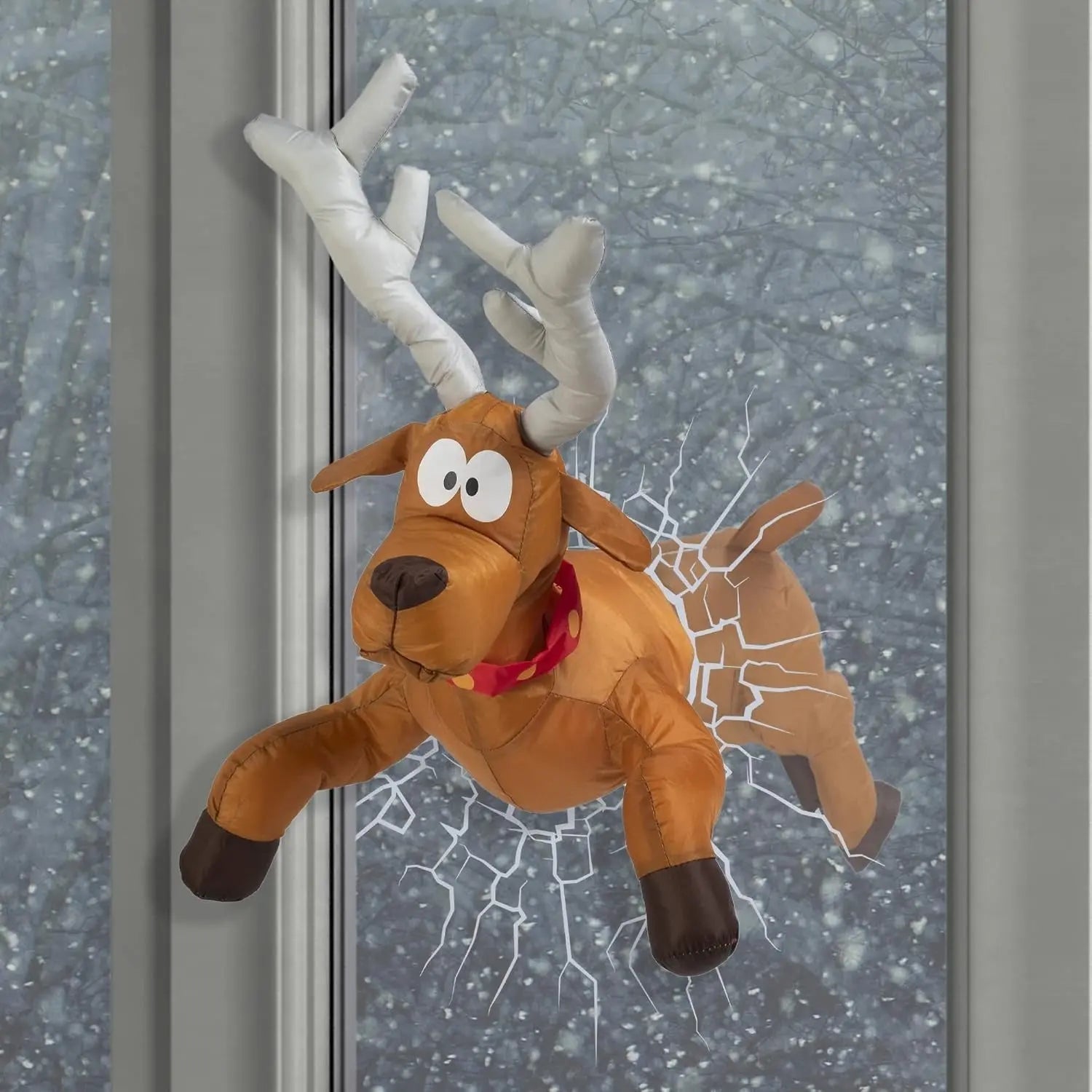 Fröhliche Weihnachtsfensterfigur ClausKlap – Bewegende, geräuschaktivierte Dekoration