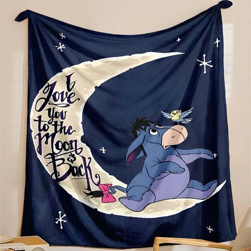 Disney Winnie Puuh I-Ah Fleece-Decke – Weiche Kuscheldecke mit Monats- und Sternenprint