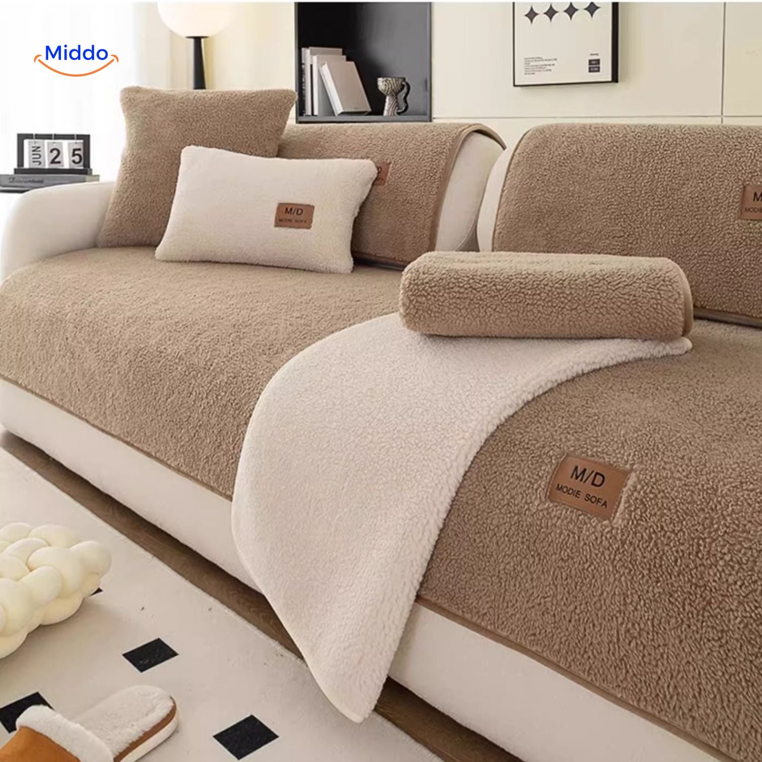 LuxeLamb Sofaüberzug | Ein elegantes Design, das Wärme und Stil vereint!