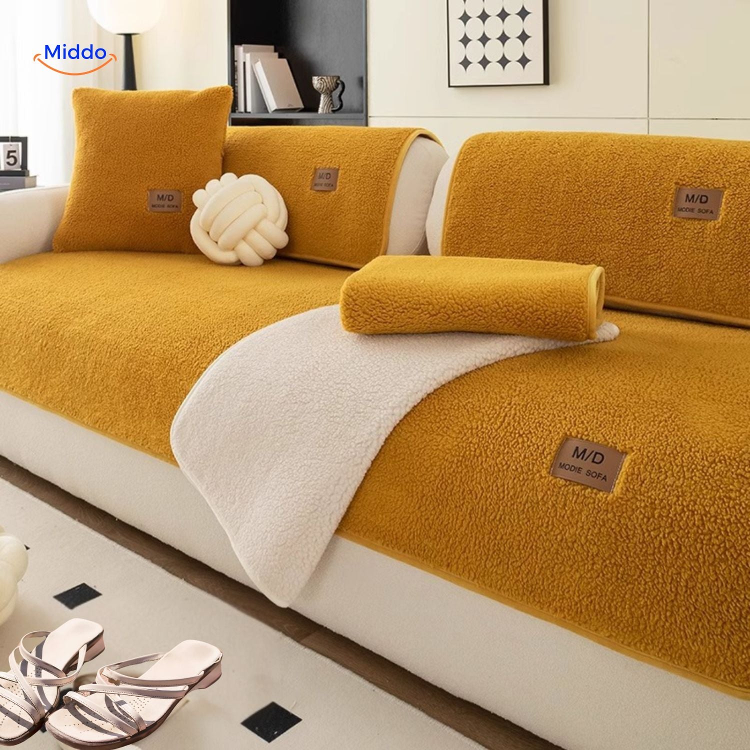 LuxeLamb Sofaüberzug | Ein elegantes Design, das Wärme und Stil vereint!