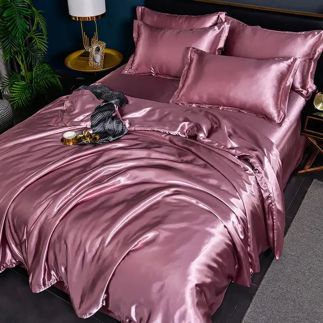 Luxuriöse Einfarbige Satin Bettwäsche Für Ultimativen Komfort