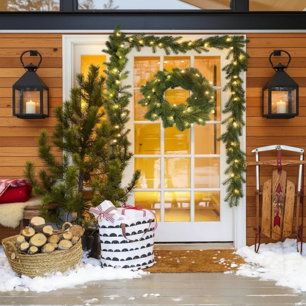 LED Weihnachtskranz mit Warmweißem Licht – Elegante Beleuchtete Weihnachtsdekoration