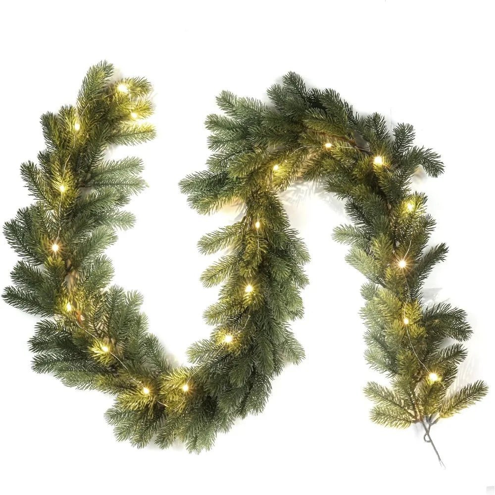 LED Weihnachtskranz mit Warmweißem Licht – Elegante Beleuchtete Weihnachtsdekoration