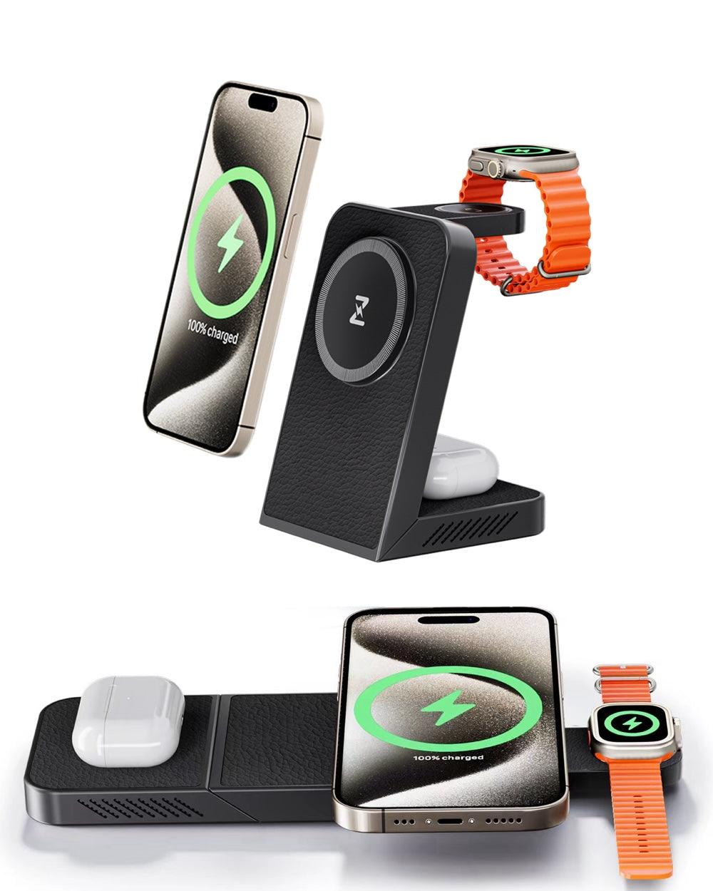 LuxCharge Elite Drahtlose Hub | 3-in-1 Schnellladungslösung für nahtlosen Komfort
