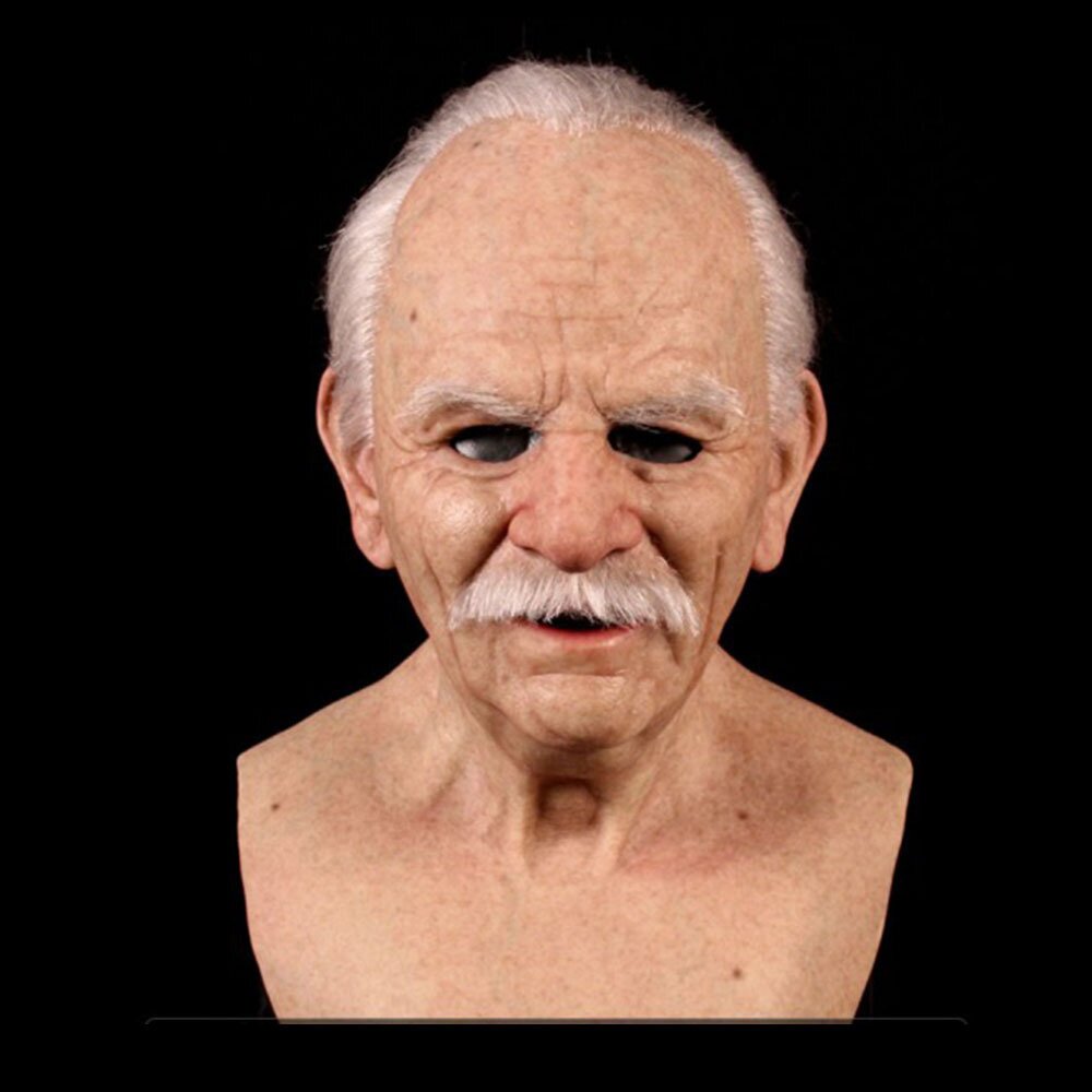 Realistischer Alter Mann Maske für Halloween – Gruseliges Latex-Kostümzubehör