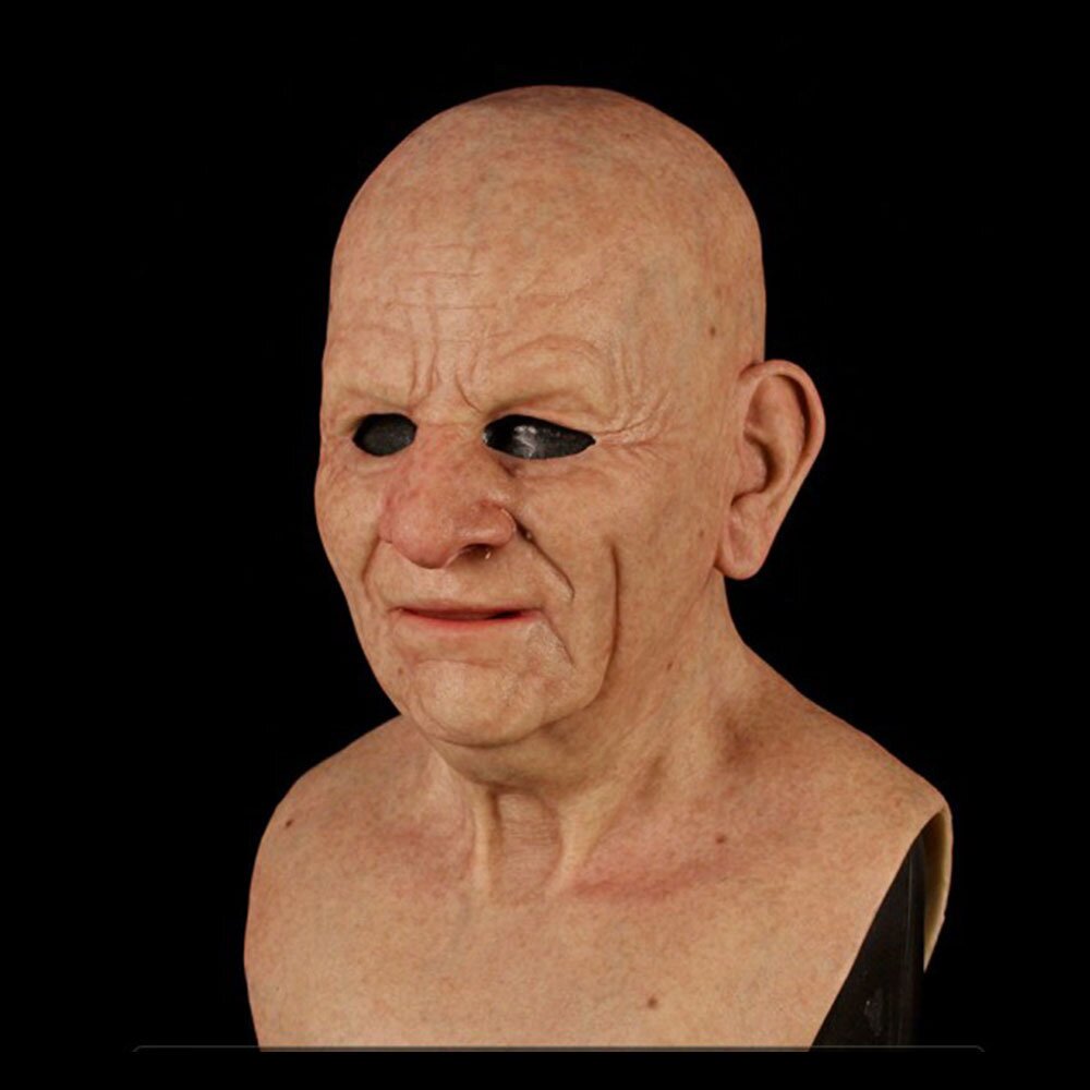 Realistischer Alter Mann Maske für Halloween – Gruseliges Latex-Kostümzubehör