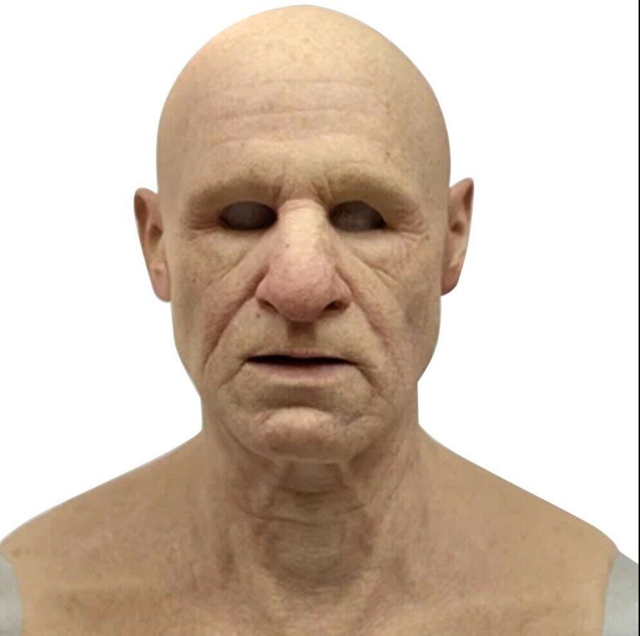 Realistischer Alter Mann Maske für Halloween – Gruseliges Latex-Kostümzubehör