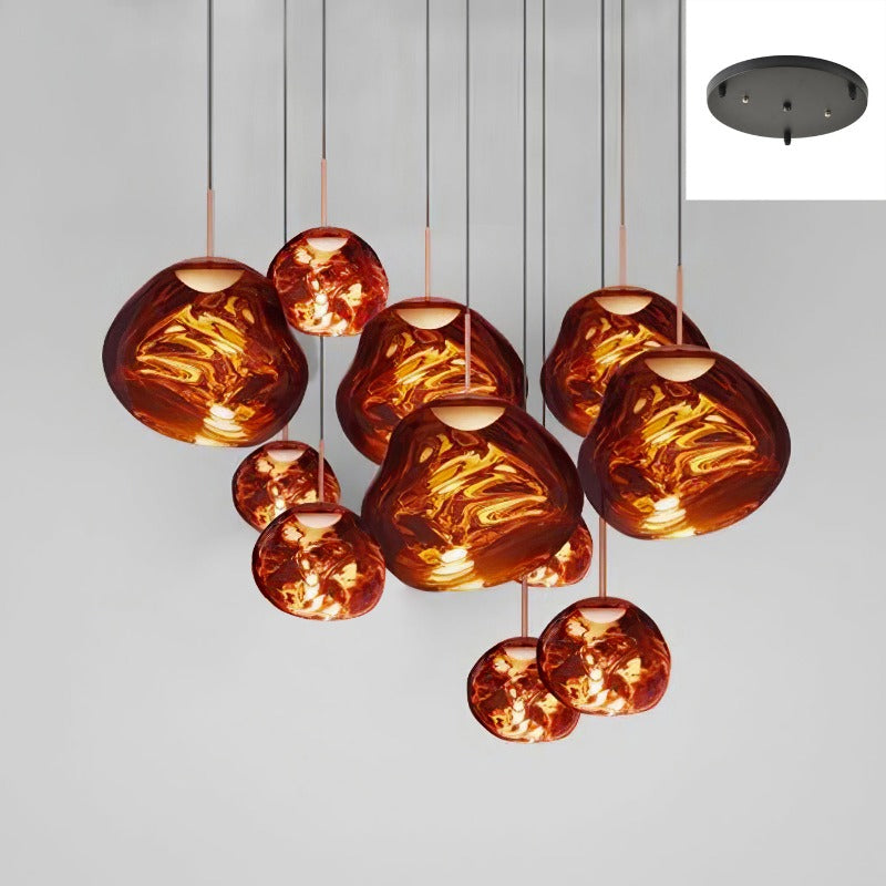 Frendorf | Mehrflammige Pendelleuchte | Skulpturales Melt Design