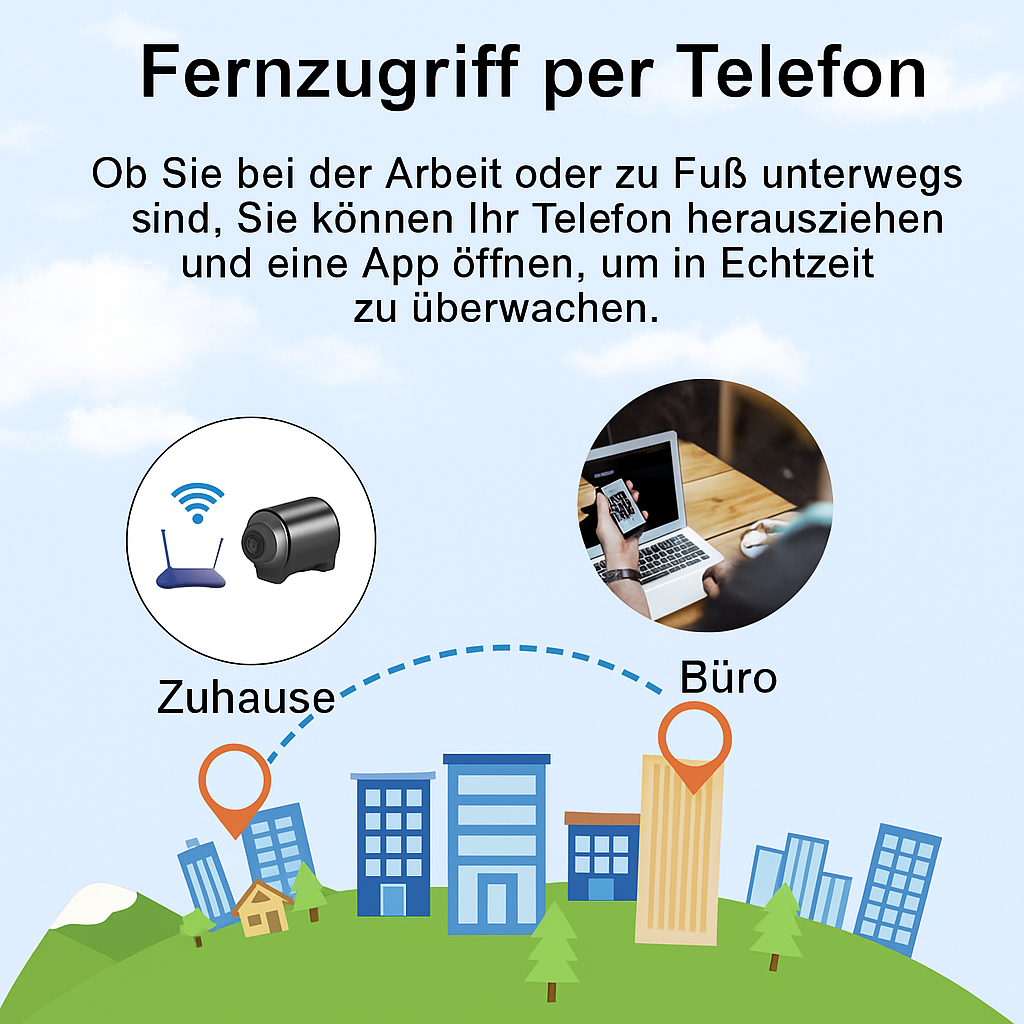 Mini Überwachungskamera WLAN Nachtsicht Bewegungserkennung