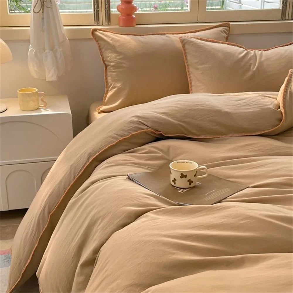 Minimalistisches Bettbezug-Set aus 100% Polyester – Weich und Atmungsaktiv
