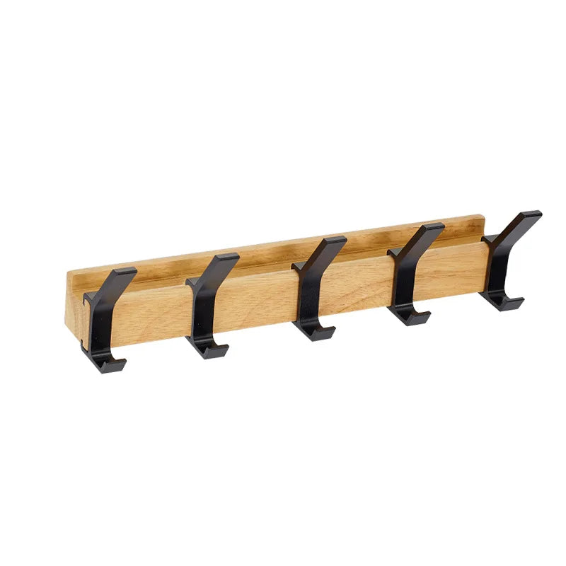 Nordivo Wandgarderobe Verstellbare Doppelte Haken Skandinavisches Design Holz Aluminium Platzsparend Modern