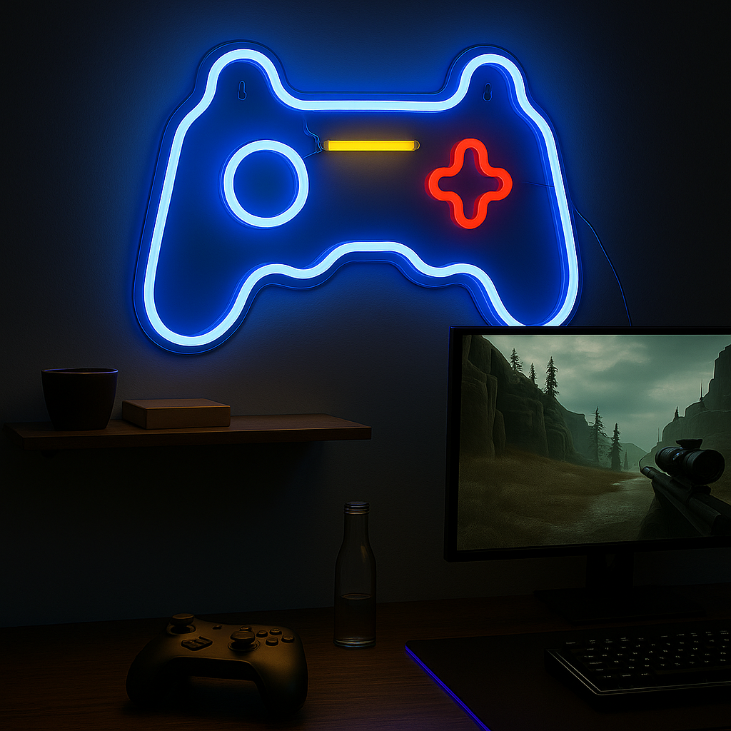 Joystick Neon Wandleuchte