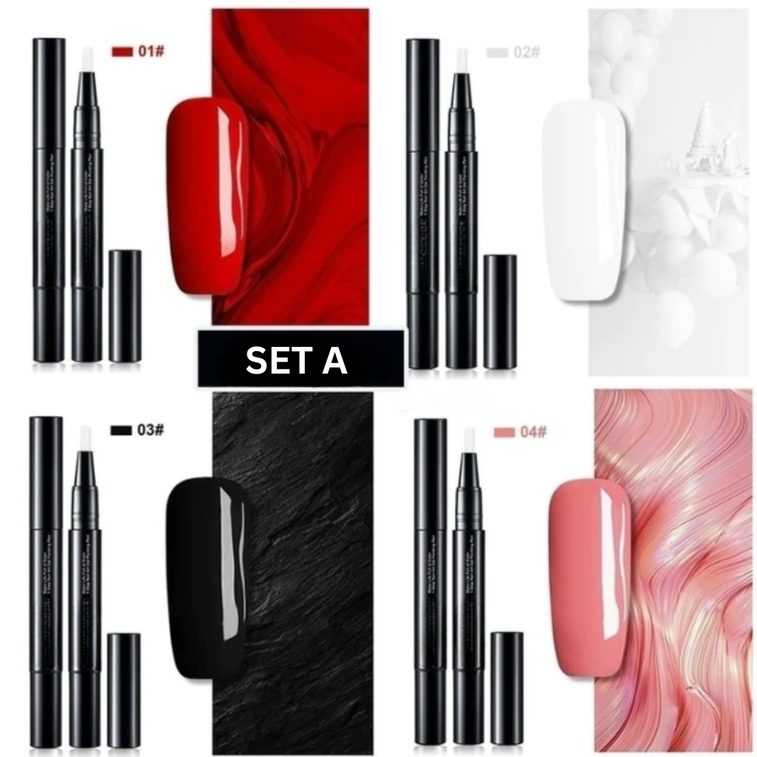 Nagellackstifte Präzise Langhaltende Gel-Farben-Set von 4 Stück