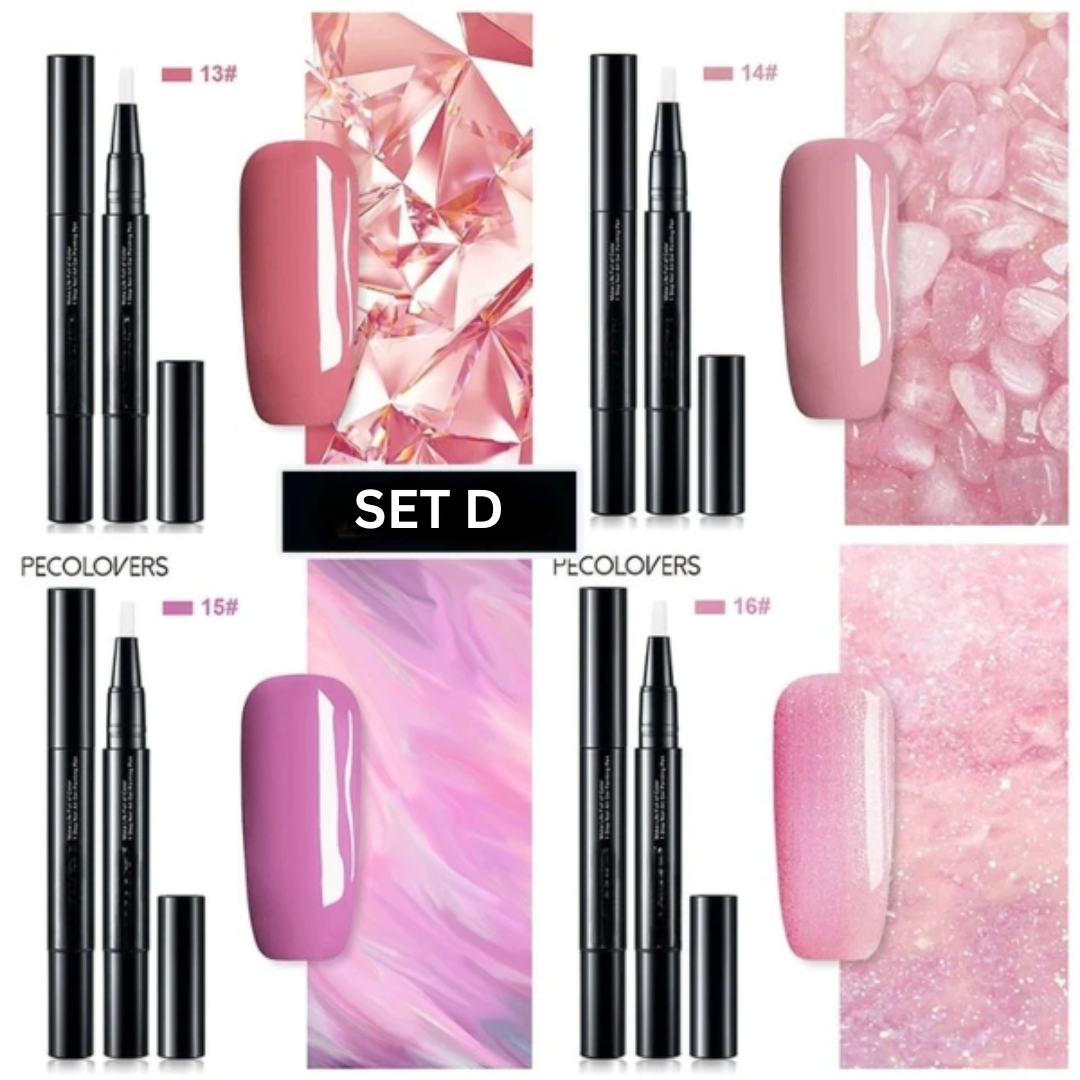Nagellackstifte Präzise Langhaltende Gel-Farben-Set von 4 Stück