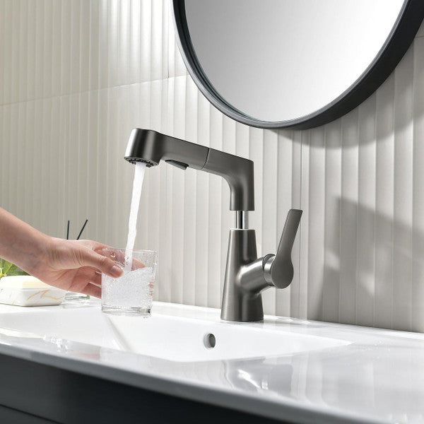 Badarmatur mit drehbarer ausziehbarer Handdusche