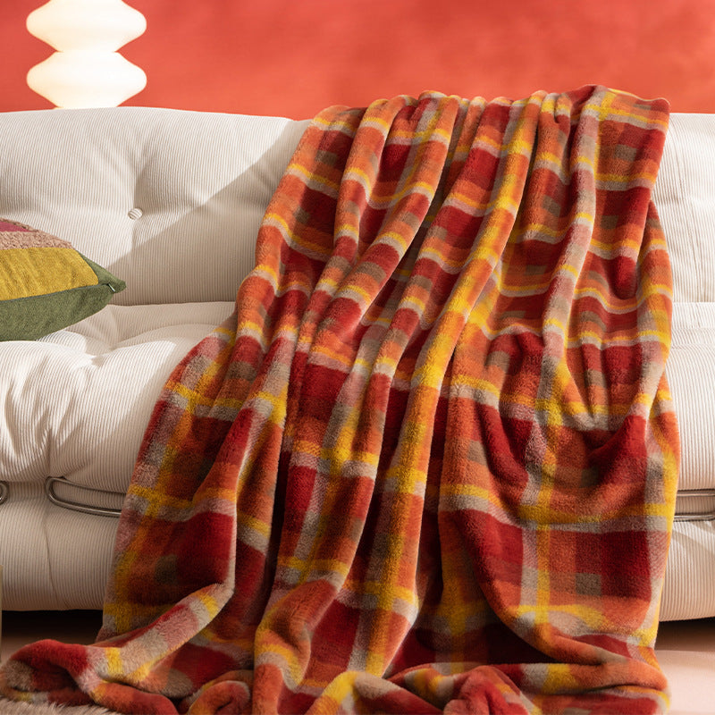 Karierte Thermofleece Decke – Extra Weiche, Leichte Mikrofaser Plaid