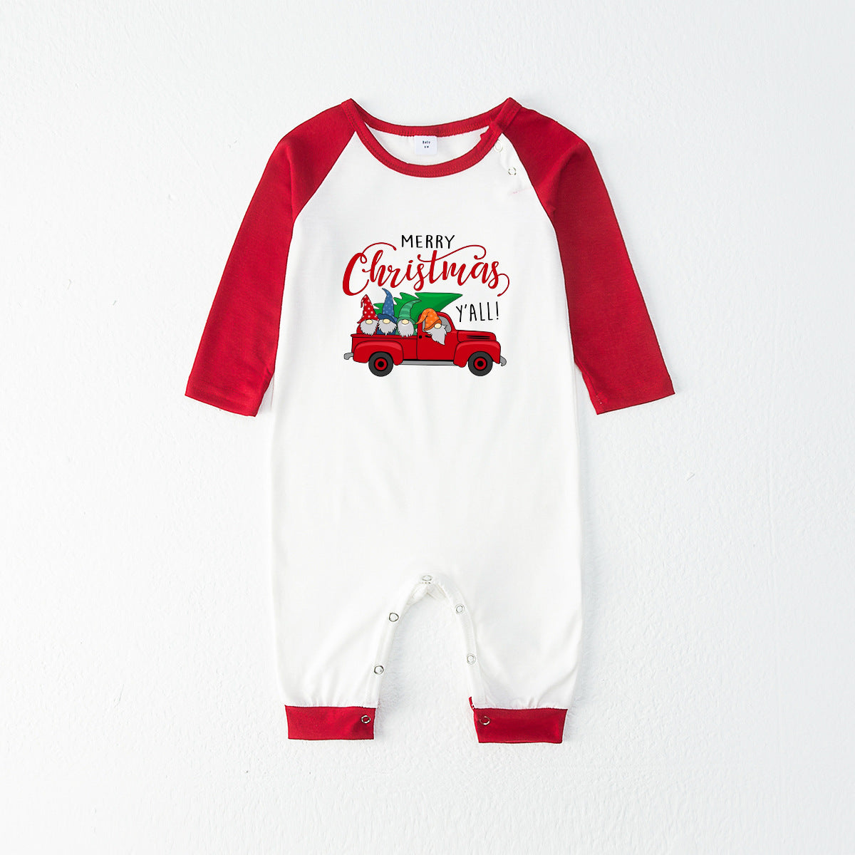 Rotes Weihnachts-Truck-Muster passende Familien-Weihnachtspajamas - Hundepajamas inklusive