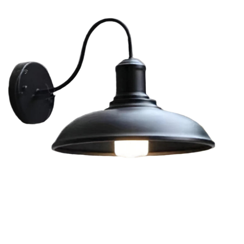 Vintage Industrielle Eisen Schüssel Außen Wandlampe LED 1-Licht