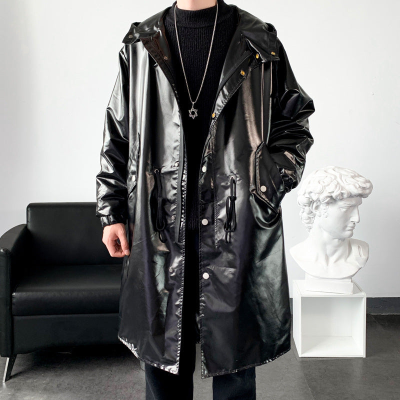 Drune Herrenregenjacke mit Reflektierenden Details, Verstellbarer Kapuze und Taschen