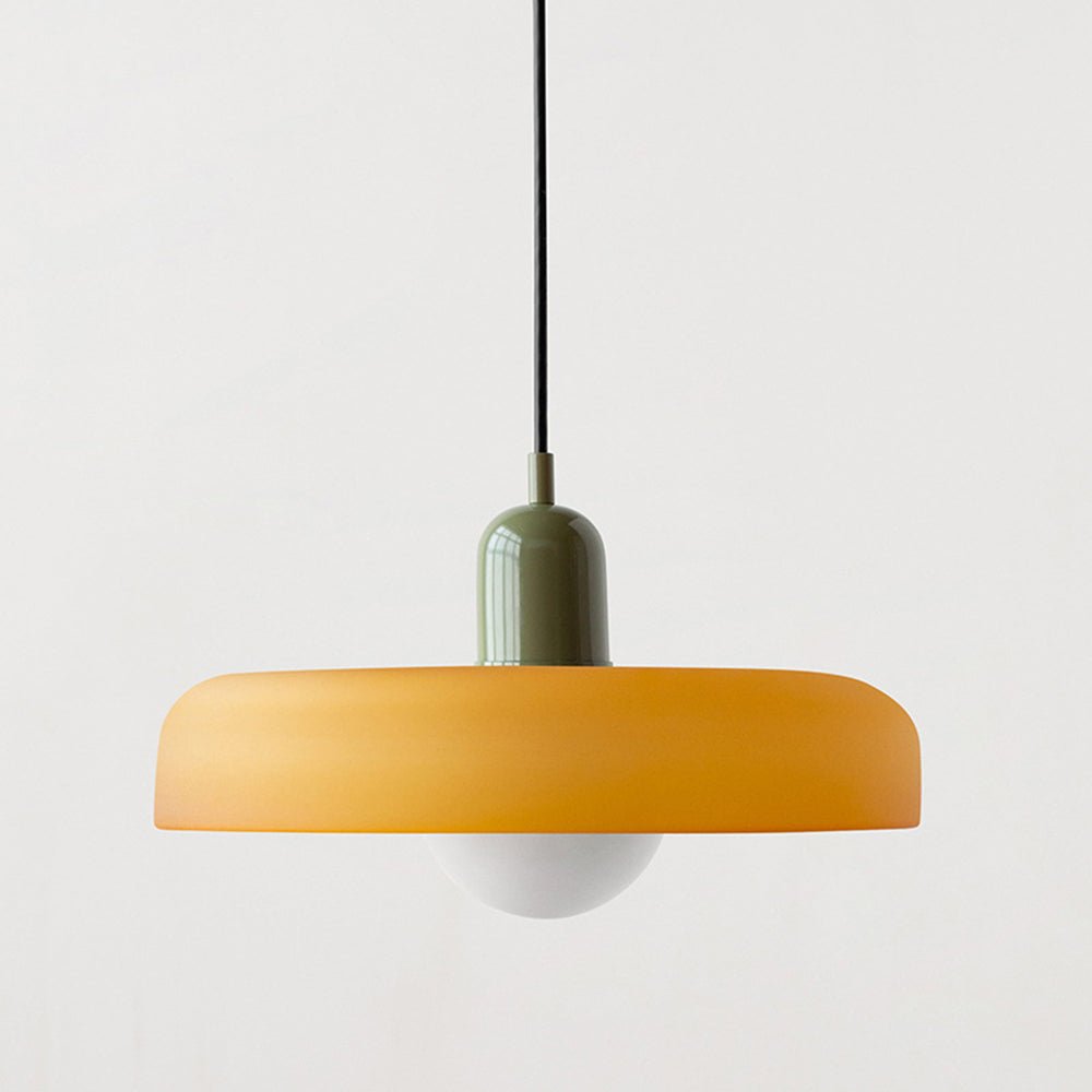 Bauhaus Hängeleuchte aus Buntglas für modernes Interieur