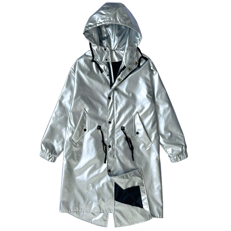 Drune Herrenregenjacke mit Reflektierenden Details, Verstellbarer Kapuze und Taschen