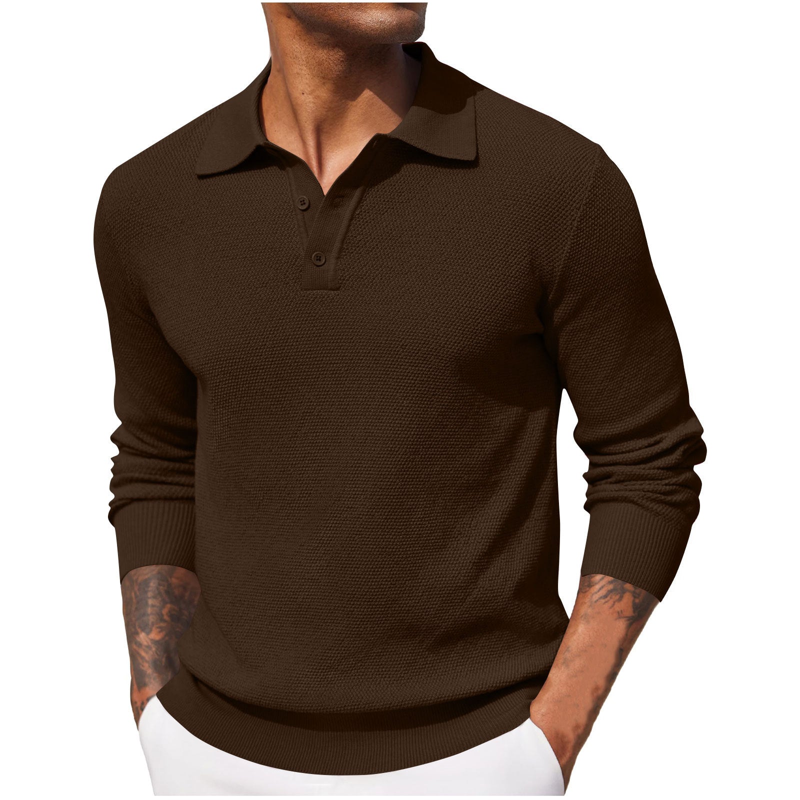 Atmungsaktives Polo für Herren | Lange Ärmel