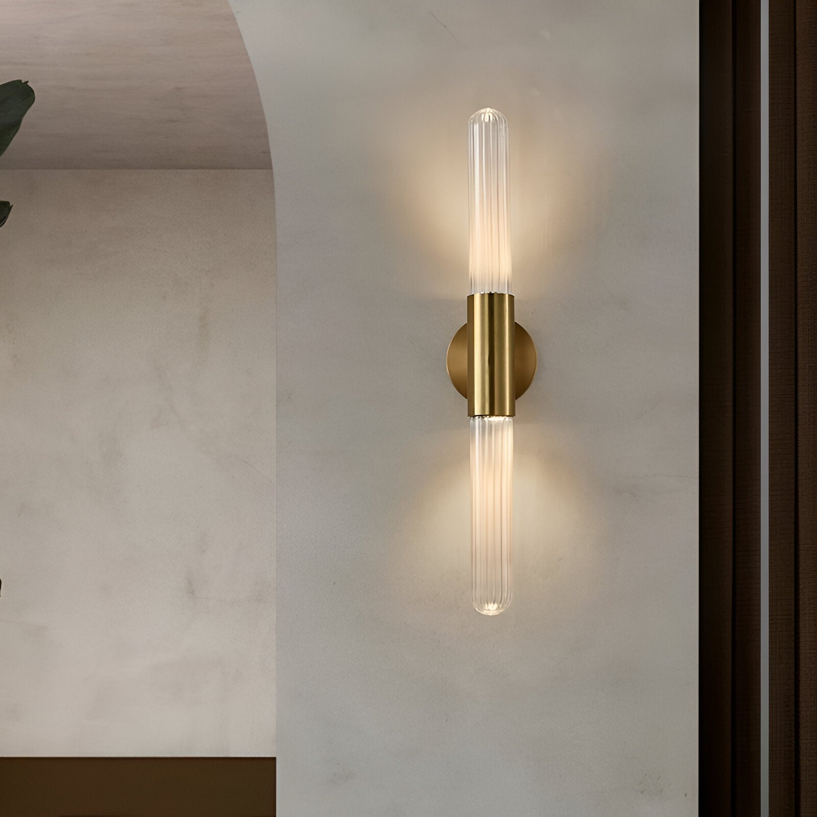 Nordic Water-Ripple Glas Messing Wandlampe LED 1-Licht
