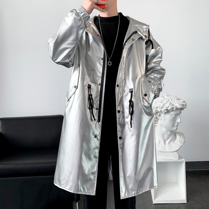 Drune Herrenregenjacke mit Reflektierenden Details, Verstellbarer Kapuze und Taschen