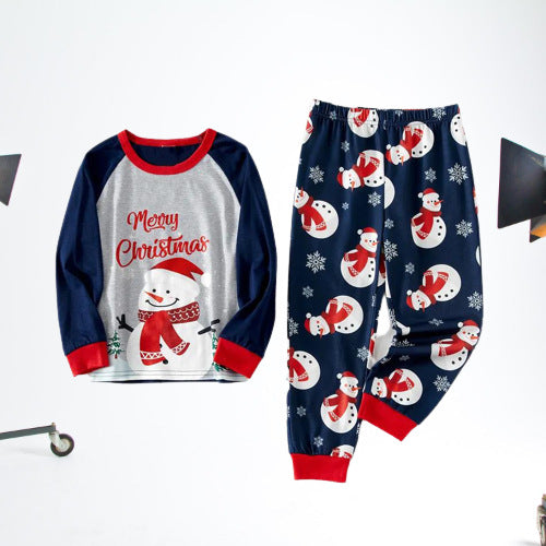 Niedliches Schneemann-Muster Passende Familien-Weihnachtspajama-Sets