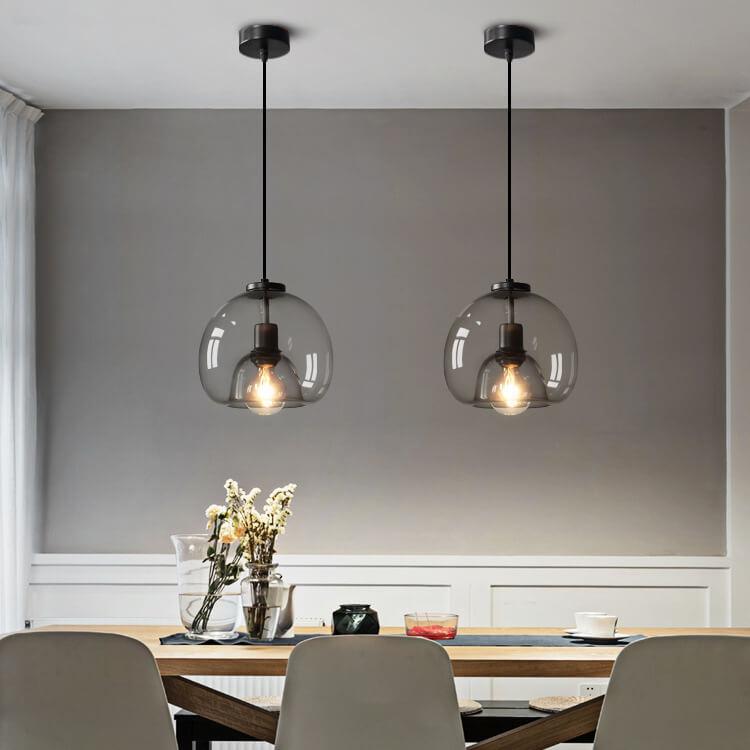 Minimalistische Rauchglas-Dome-Hängelampe 1-Licht