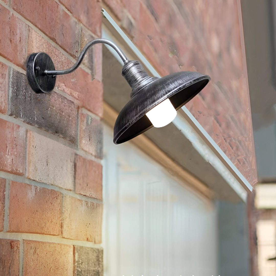 Vintage Industrielle Eisen Schüssel Außen Wandlampe LED 1-Licht