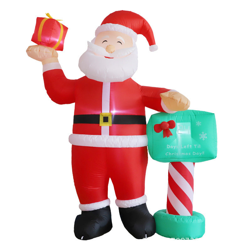 Aufblasbarer Weihnachtsmann auf Eisbär mit LED-Beleuchtung – Weihnachtsdekoration für draußen