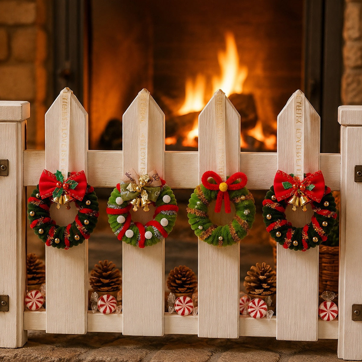 Dekorative Weihnachtskranz – Klassische Weihnachtsdekoration für Tür und Wand