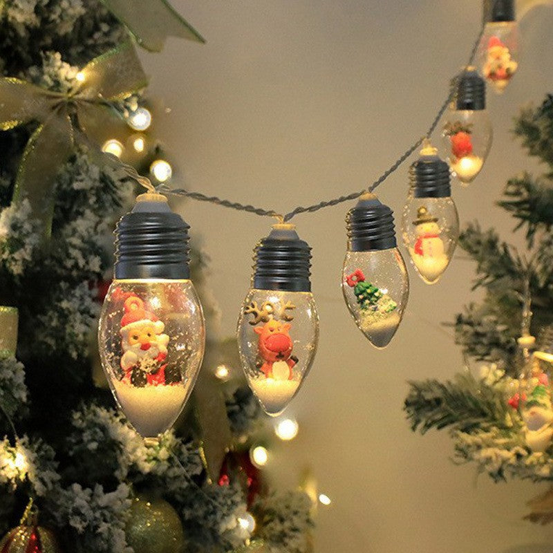 LED Weihnachtsbeleuchtung mit Weihnachtsfiguren – Dekorative Lichterkette für den Weihnachtsbaum