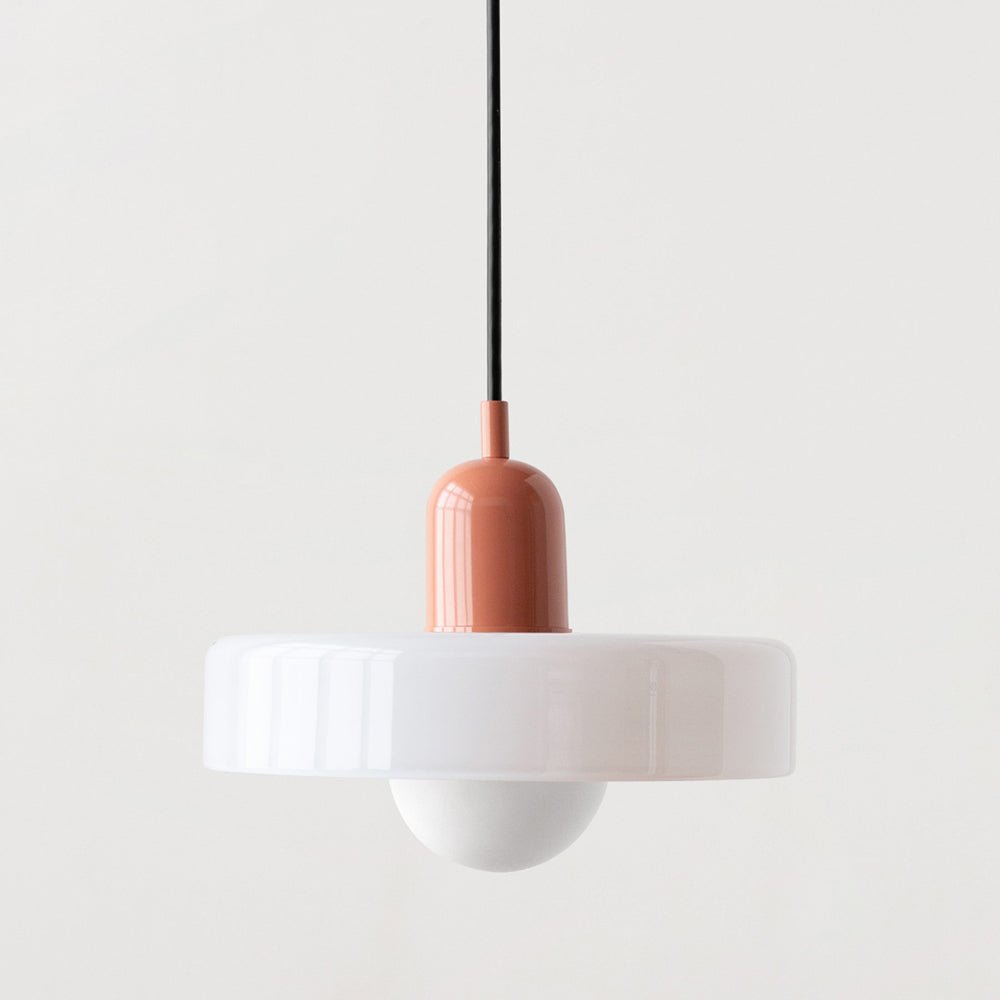 Bauhaus Hängeleuchte aus Buntglas für modernes Interieur