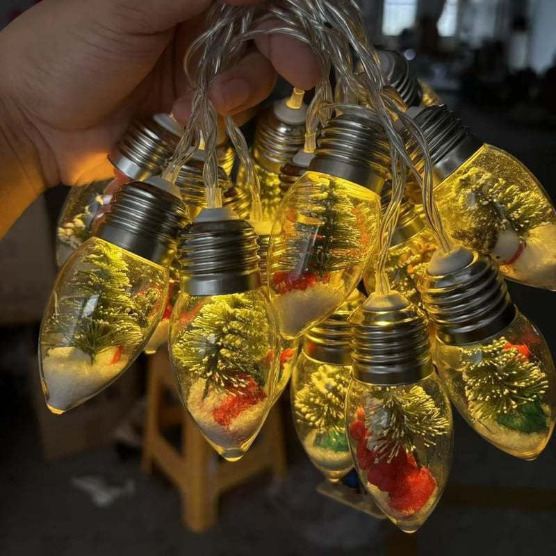 LED Weihnachtsbeleuchtung mit Weihnachtsfiguren – Dekorative Lichterkette für den Weihnachtsbaum