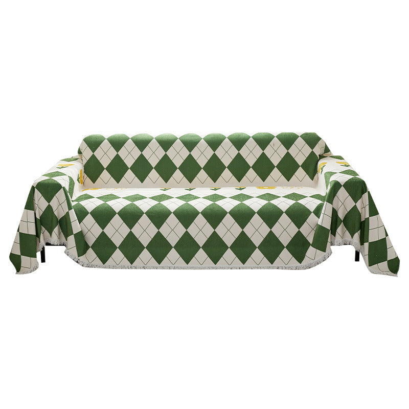 Karierte Bankdecke – Weiches Dekoratives Plaid für Sofa und Bett